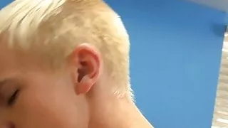 Blond Patrick Kennedy cums while riding Tristan Jaxxs dick