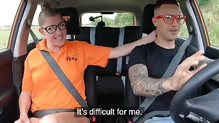 Fake Driving School, Hard Rough Sex for Sexy New Instructor E