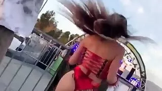 Sexy Girl Ass In Thong On Festival