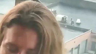 Hotwife with bull on balcony 1