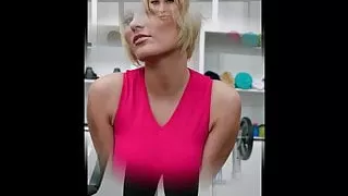 Blue-eyed blond unleashes her great boobs while getting nake