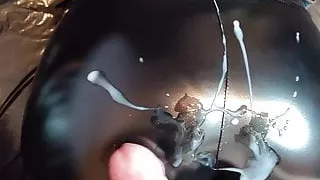 2 Cumshots For Ass in Black Leather Leggings