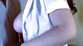 The white soft boobs jiggle while fucking