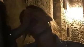 She SUCKS and SWALLOWS in the middle of the street