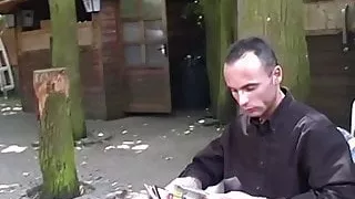 Slave who loves humiliation pissing on himself