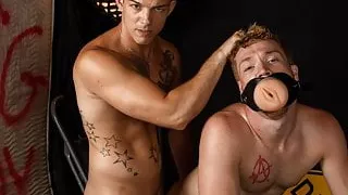 Bound Pig Boy Gets Face Ravaged Through Sex Toy Mask