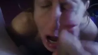 Granny sucking for cum, and gets it.