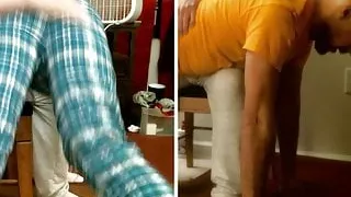 Me spanked in pajama bottoms