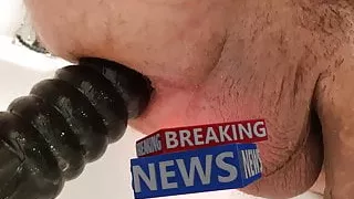xTreme Breaking News! CloseUp of deep ribbed anal dildo