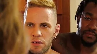 Bisexual black guy in threesome gets sucked