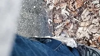 POV- you piss yourself outside in the fall