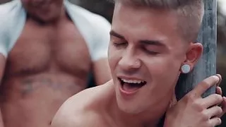Skinny blonde twink Andy Taylor anal fucked hard from behind