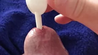 Nahaufnahme eines Geräusches beim Wichsen