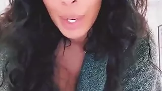 Rochelle Humes of ''The Saturdays'' cleavage in her bathrobe