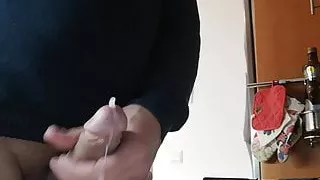 Amateursex, Sperma, Abspritzen, Schwuler Sex, Handarbeit, Küche