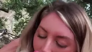 Fucking a smoking hot white girl in the woods