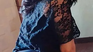 Showing my ass cheeks and lingerie.