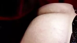 Leather Mistress fucks slave. Strapon and smoke