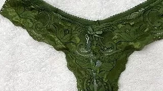 Cumshot on cute little thong