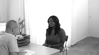 At the job interview she lets the boss fuck her