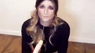 pathetic sissy whore slut gags and cries on cam