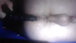 Fucking my ass with black dildo