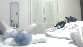 Wife masturbates in front of the mirror