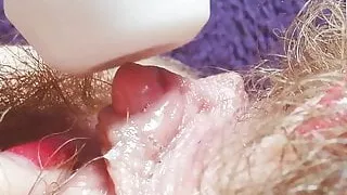 milf hairy pussy intense big clit stimulation