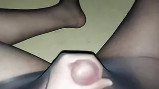 Noir, Sperme, Lingerie, Masturbation, Collants, Transexuelle