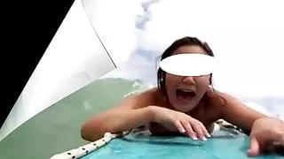 My wife's bikini fell off while she was swimming.