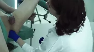 Mistress performs medical exam and two hands fisting