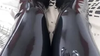 I Love Rubbing my Shiny Latex Legs