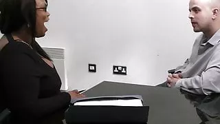 Huge-boobs ebony plumper fuck for job