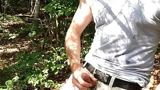 Wanking by the water. Cumming by the river. Verbal too.