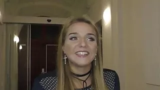 Sex show blonde in heels sucks shlong