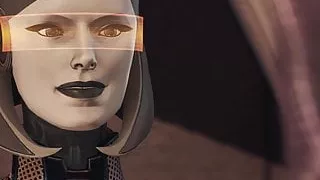 Tali becomes Curious about EDI's Huge Cock - First Times