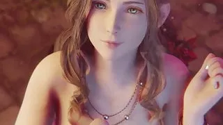 Aerith Gainsborough Handjob & Facial
