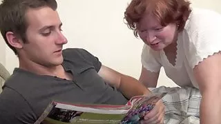 Busty fat grandma gets fucked by 18-year-old grandson