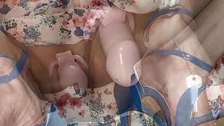 Mina loves high heels and chastity cages.