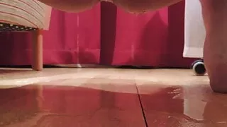 Me making a pee puddle in living room