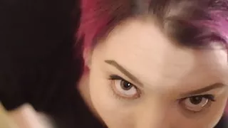 Swedish pink haired slut gets her throat used and abused