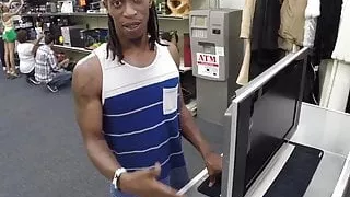 pawnshop ebony cucks boyfriend  by sucking manager