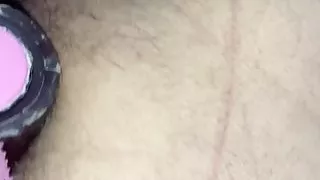 Dildo for ass panties then cumshot