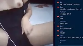 Filipina girl locks dick in chastity cage, tease, release