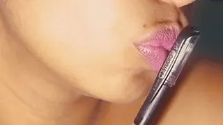 Ebony MILF with a sexy mouth teasing you with her skills