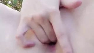 Masturbation in nature for a dazzling blond babe