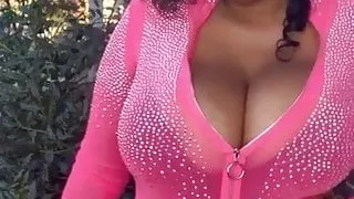 Ebony BBW MILF Casey Dreux Sexy Pink Lingerie