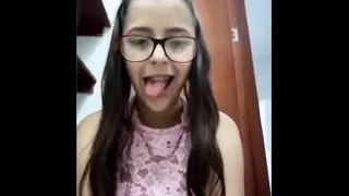 young brunette wearing glasses masturbating for me