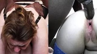 Split Screen Interracial Anal Sex