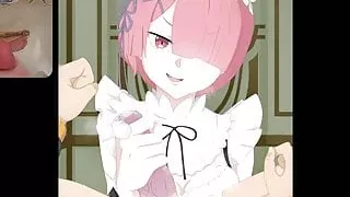 Anime Sop - Ram Jerks Off Subaru's Cock In A Condom